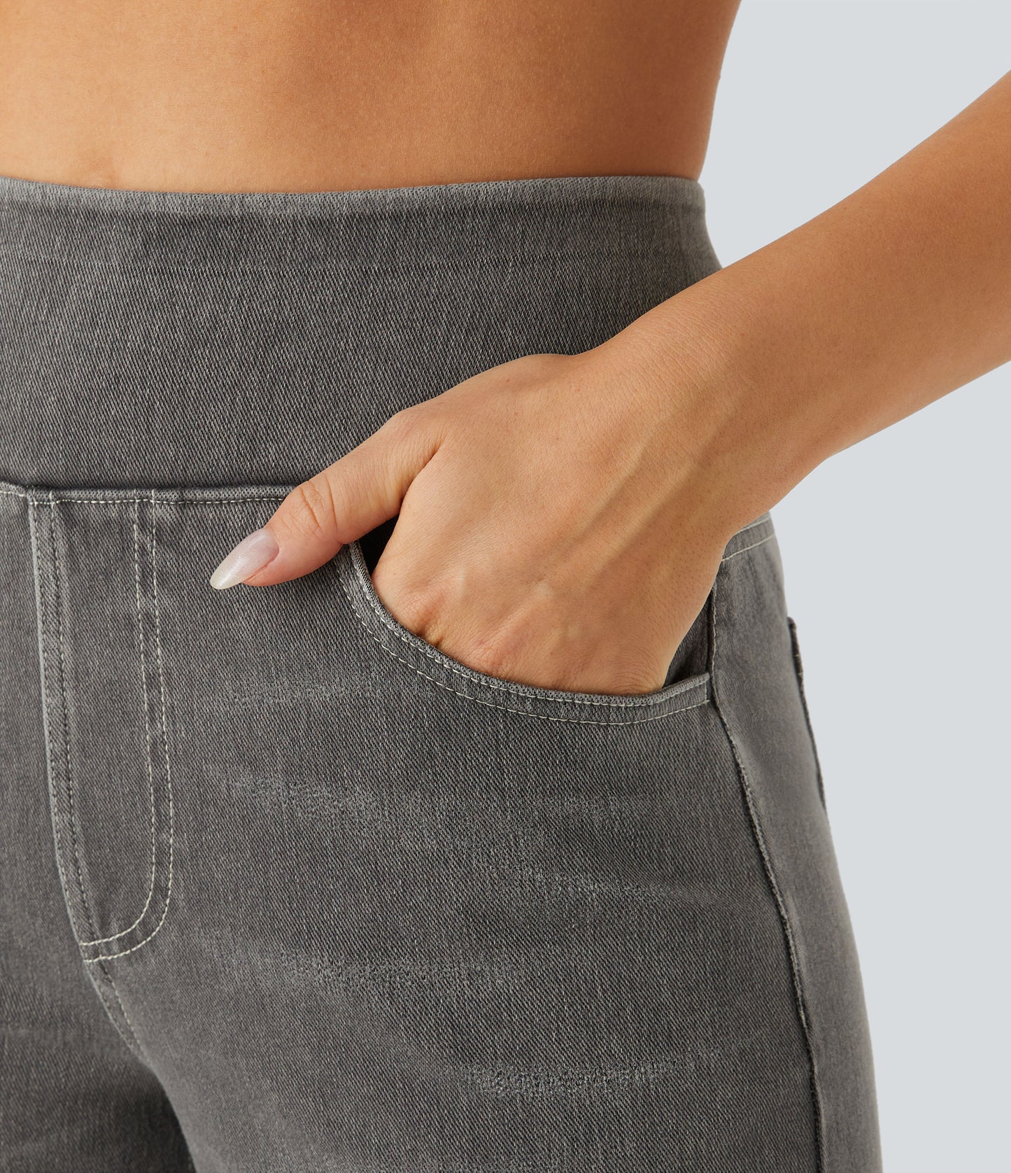 🔥™ High Waisted Pockets Baggy Wide Leg Washed Casual Jeans