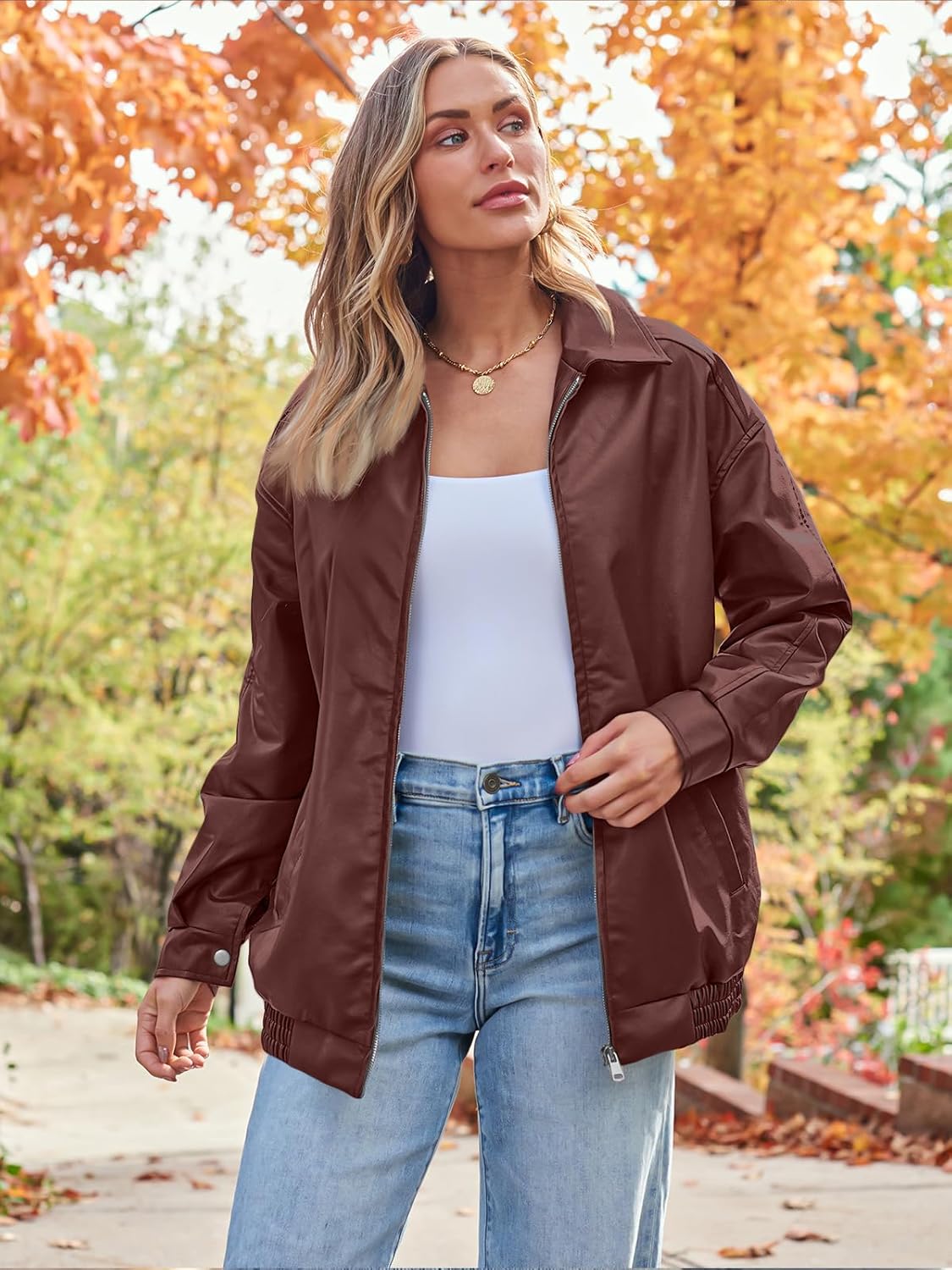 Womens Oversized Leather Jackets Faux Suede Fall Fashion Motorcycle Coats Winter Outfits Clothes Y2k Tops
