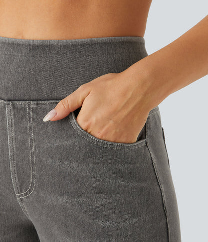 🔥™ High Waisted Pockets Baggy Wide Leg Washed Casual Jeans