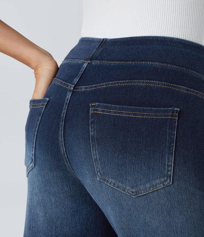🔥™ High Waisted Pockets Baggy Wide Leg Washed Casual Jeans
